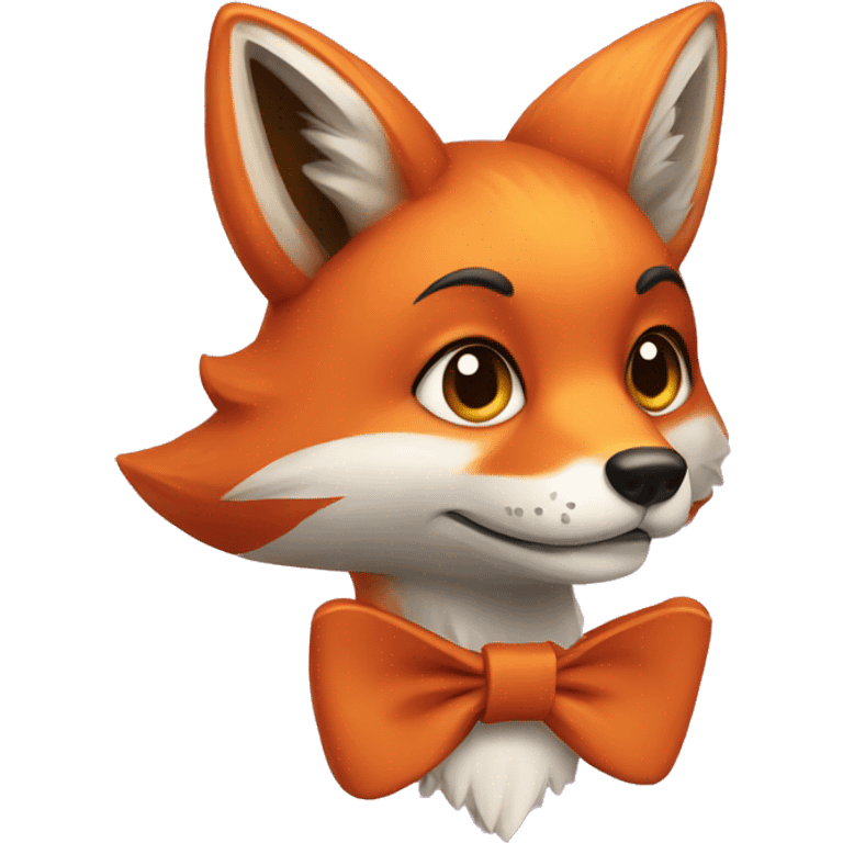 Fox with a bow  emoji