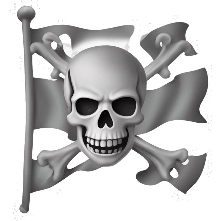 pirate flag in white emoji