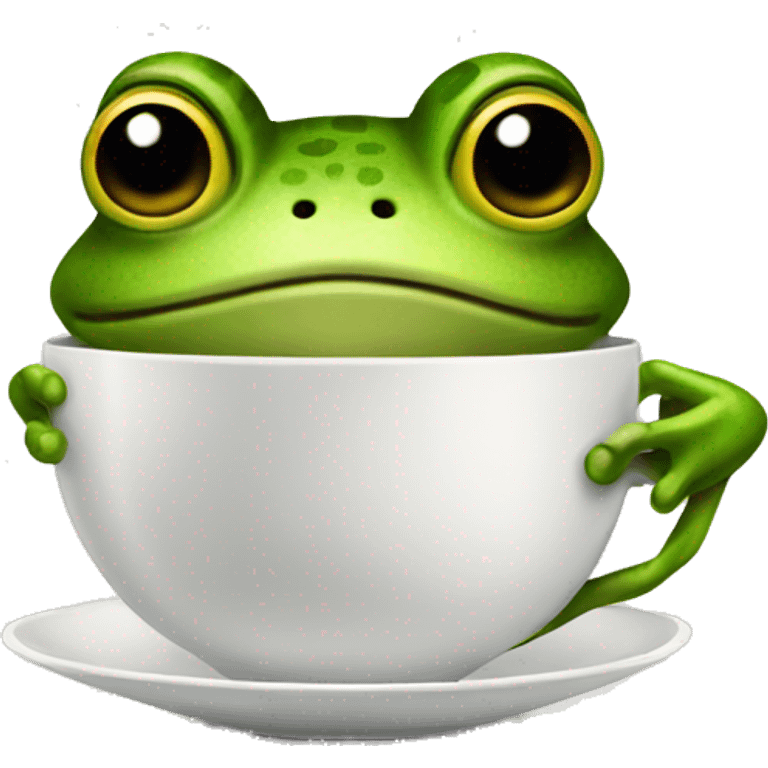 frog holding teacup emoji