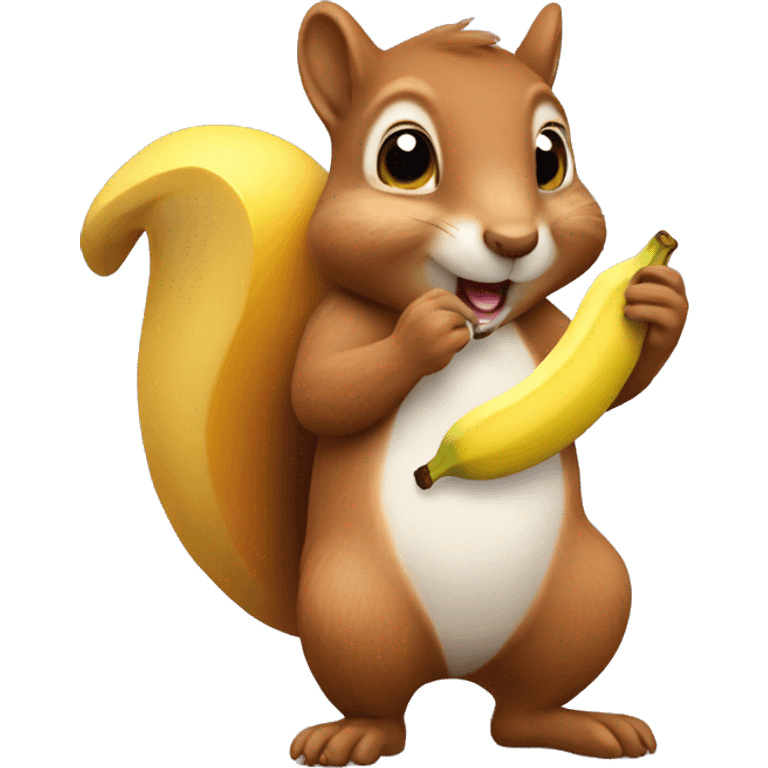 Squirrel eating a banana emoji