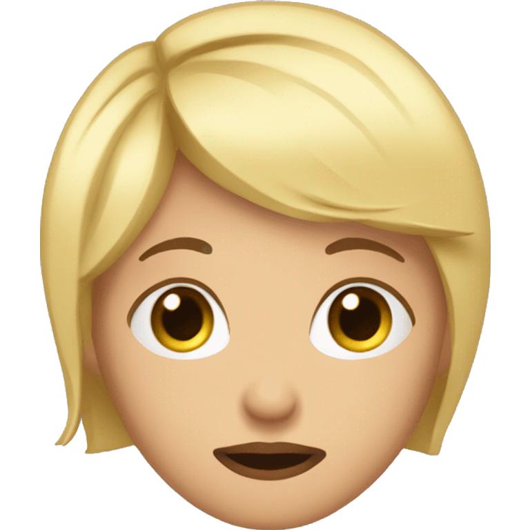 blonde woman with short hair making an whoopsie face with single tear streaming down her face with one palm over her mouth emoji