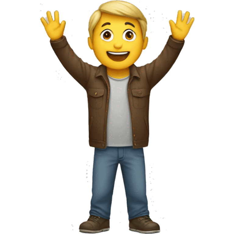 A man raises his hands and is happy  emoji