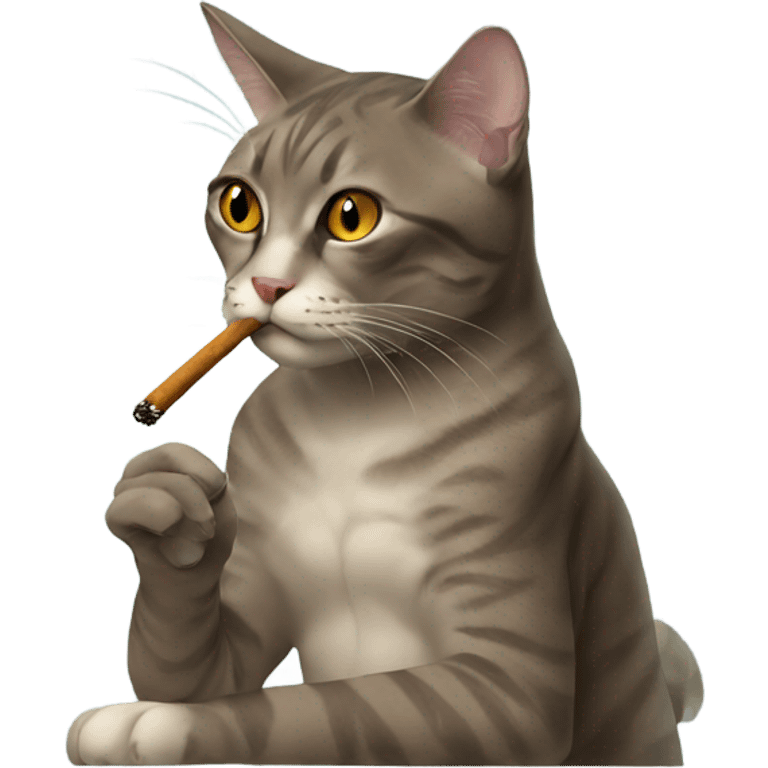 cat smoking emoji