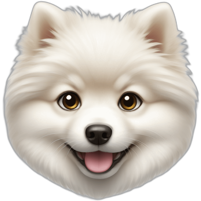 Cute white Pomeranian puppy emoji