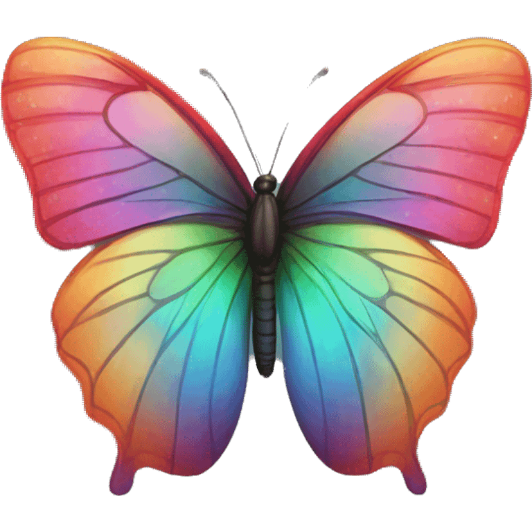 glossy rainbow butterfly emoji