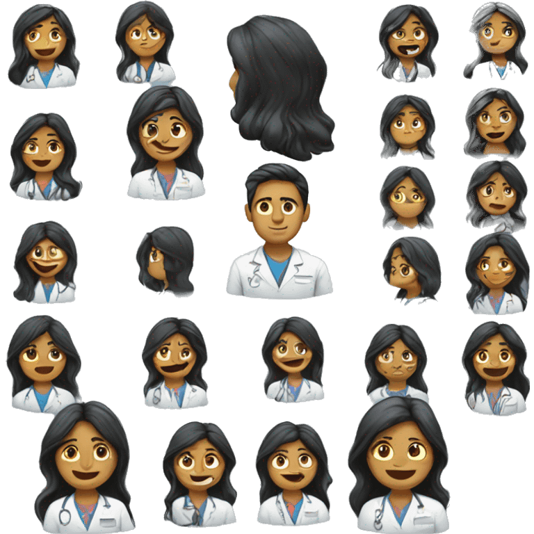 Long dark hair Indian dentist emoji