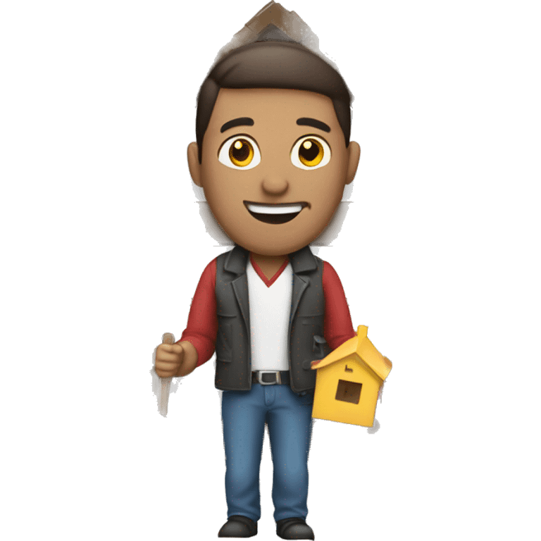 man holding house emoji