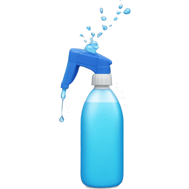 Spray bottle spraying water from nozzle emoji