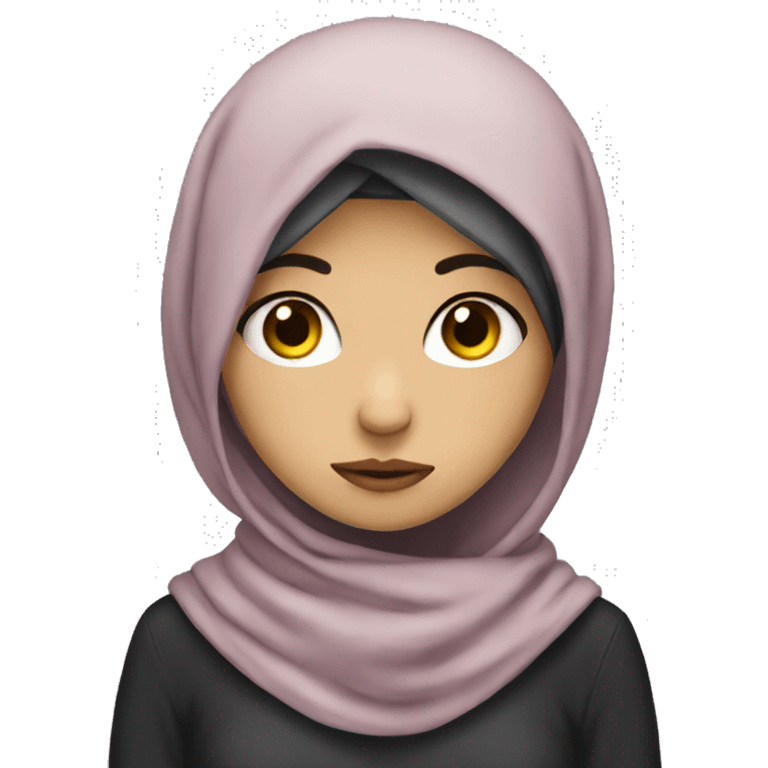 emo girl with anxiety with hijab emoji