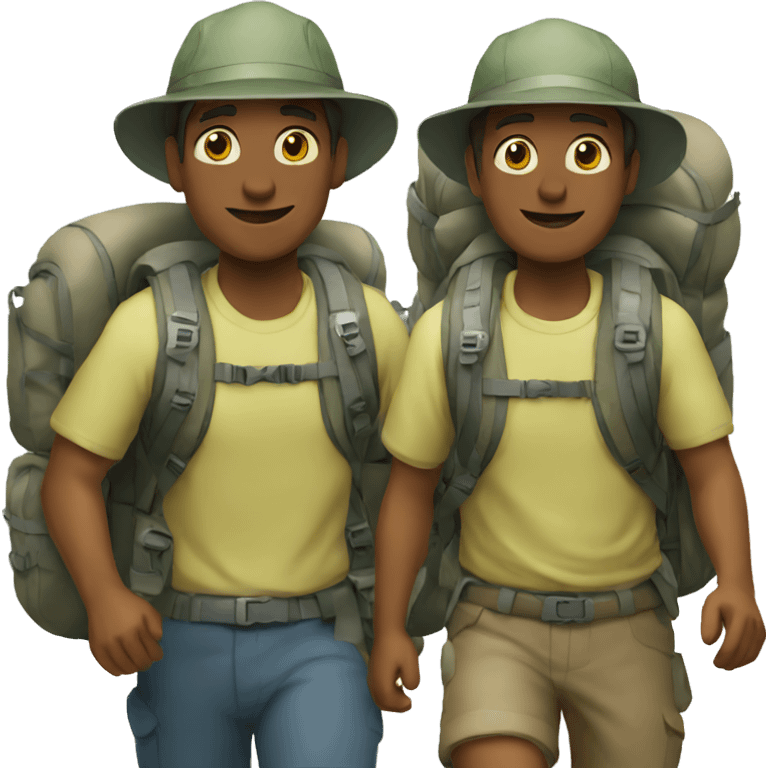 two men hiking emoji