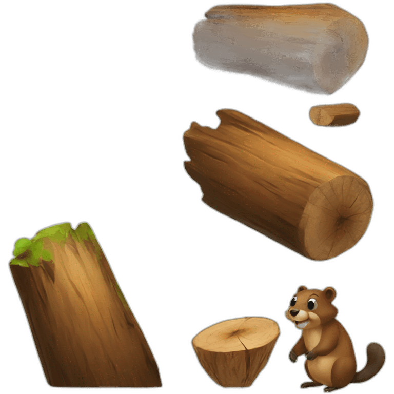 Beaver and big wood emoji