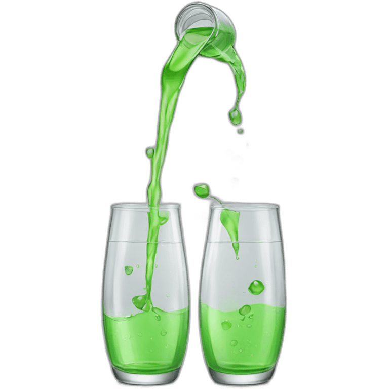 Pouring liquids from two bottles into one glass emoji