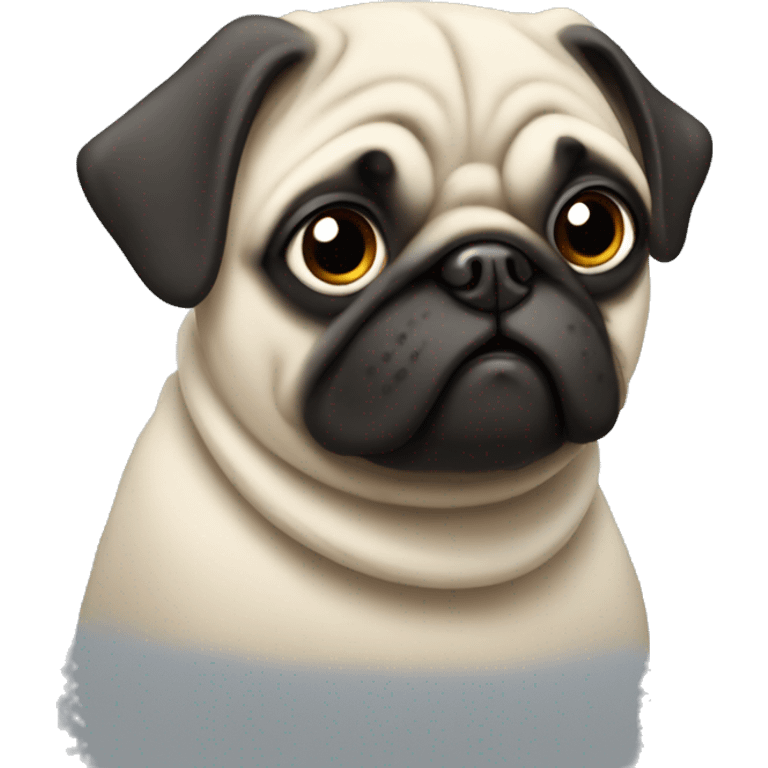 Pug in sweather emoji