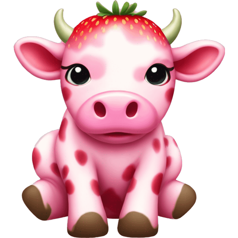 Baby Pink Strawberry Cow  emoji