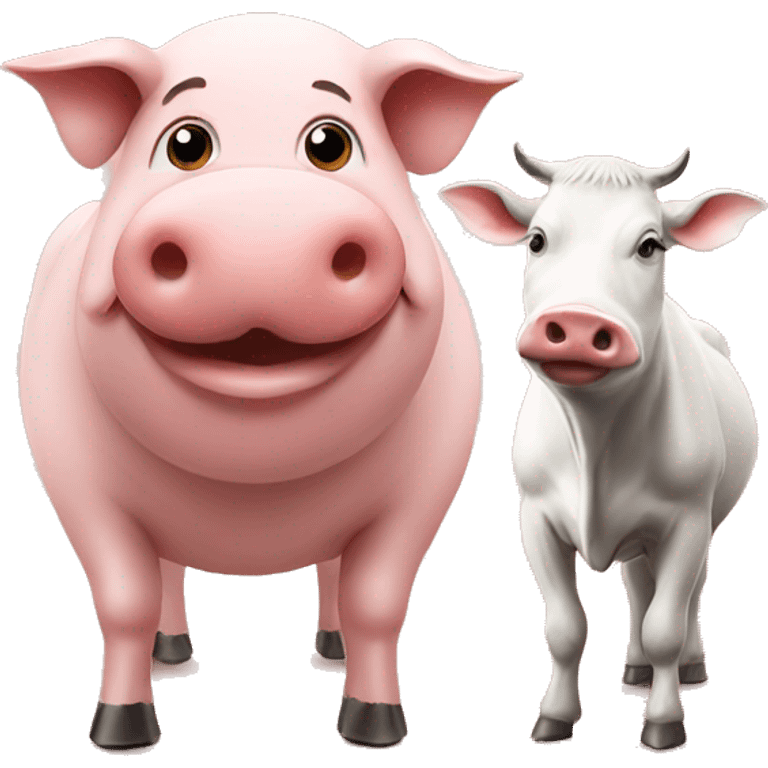 Pig and cow emoji