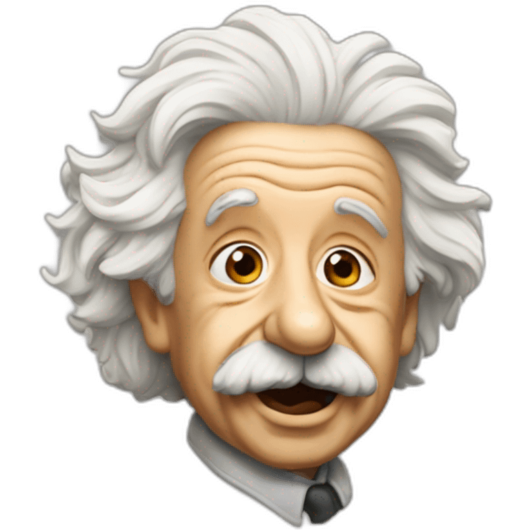 Albert Einstein qui tire la langue emoji