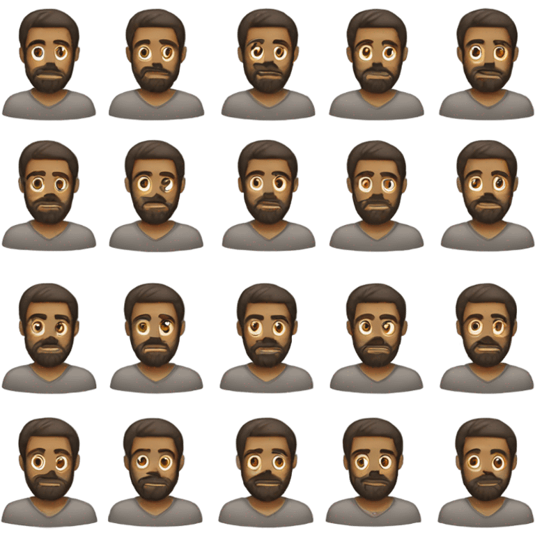 An illiterate bearded man emoji