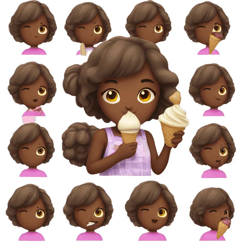 girl eating ice cream emoji