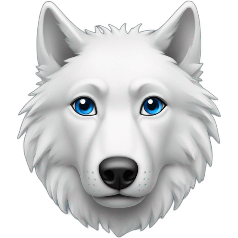 Loup blanc et noir aux yeux bleu emoji