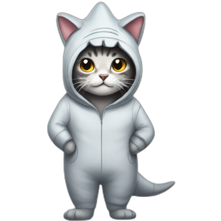 cat in a shark onesie emoji