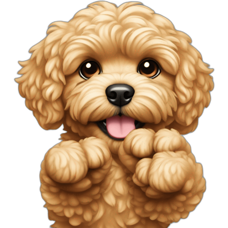 golden maltipoo hand - muscle emoji