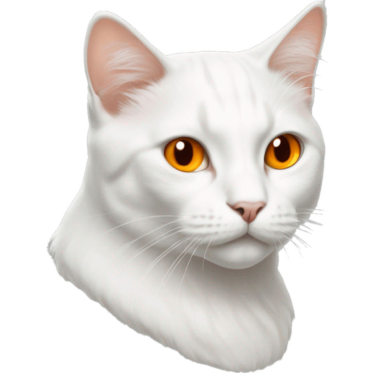 White Cat with orange eyes loafing emoji