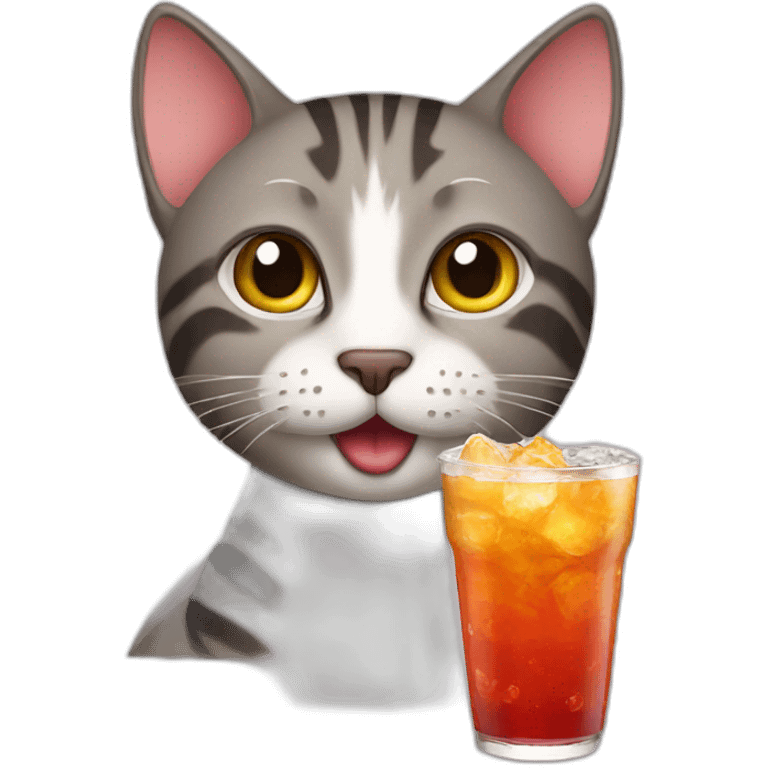 cat drinking soda emoji