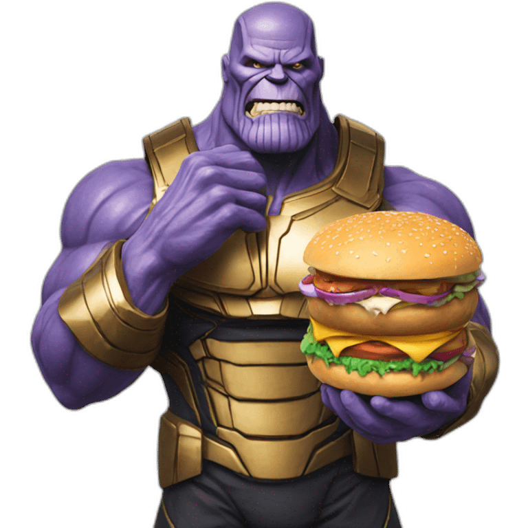 thanos eating a hamburger emoji