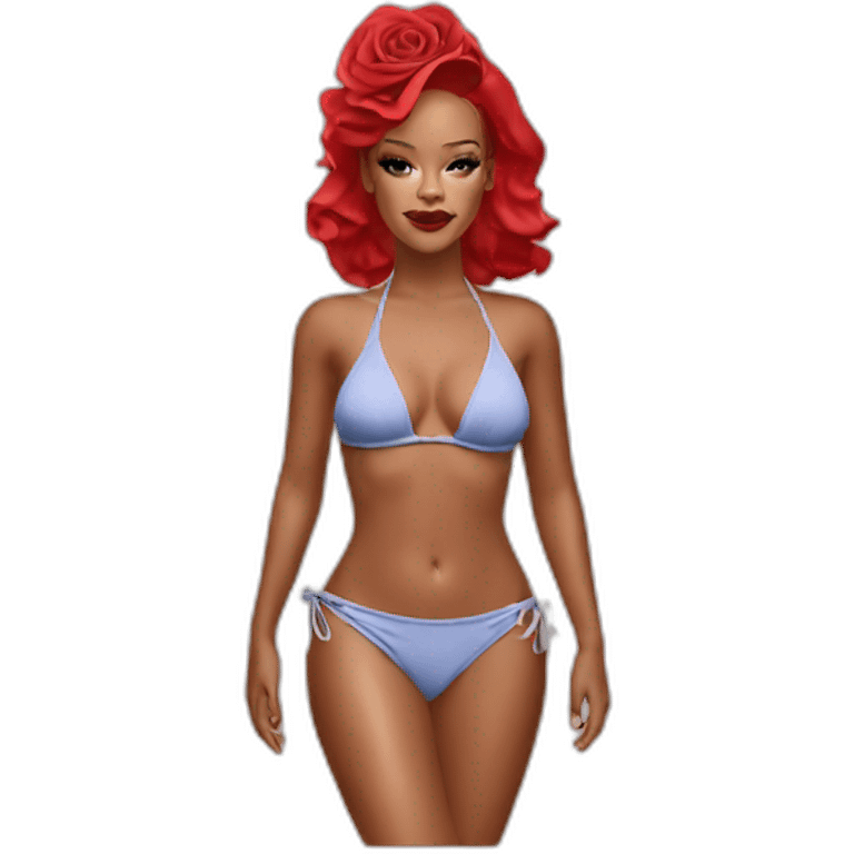 Rihanna bikini rose emoji