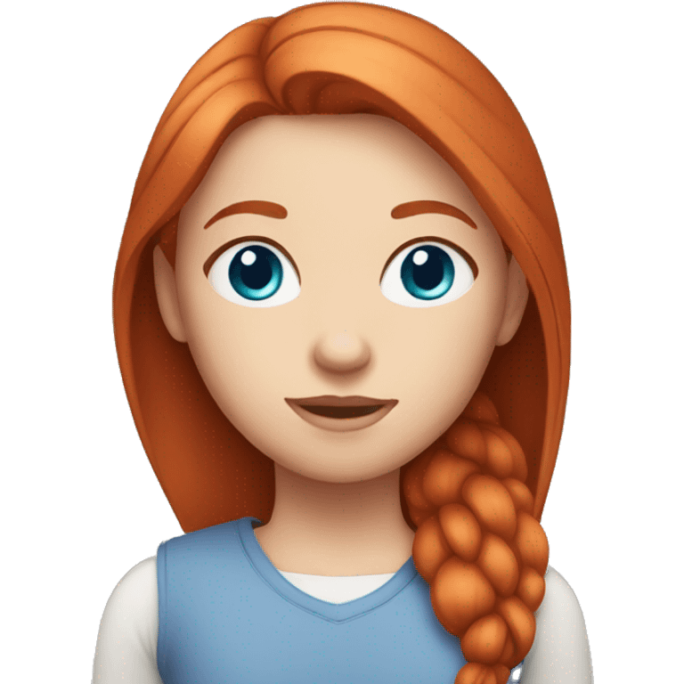 girl with straight red hair and blue eyes, fair skin emoji