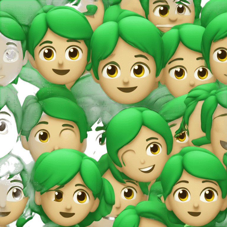  carita feliz de color verde y que este enamorado emoji