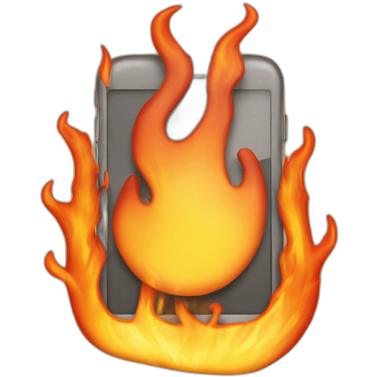 iphone on fire emoji