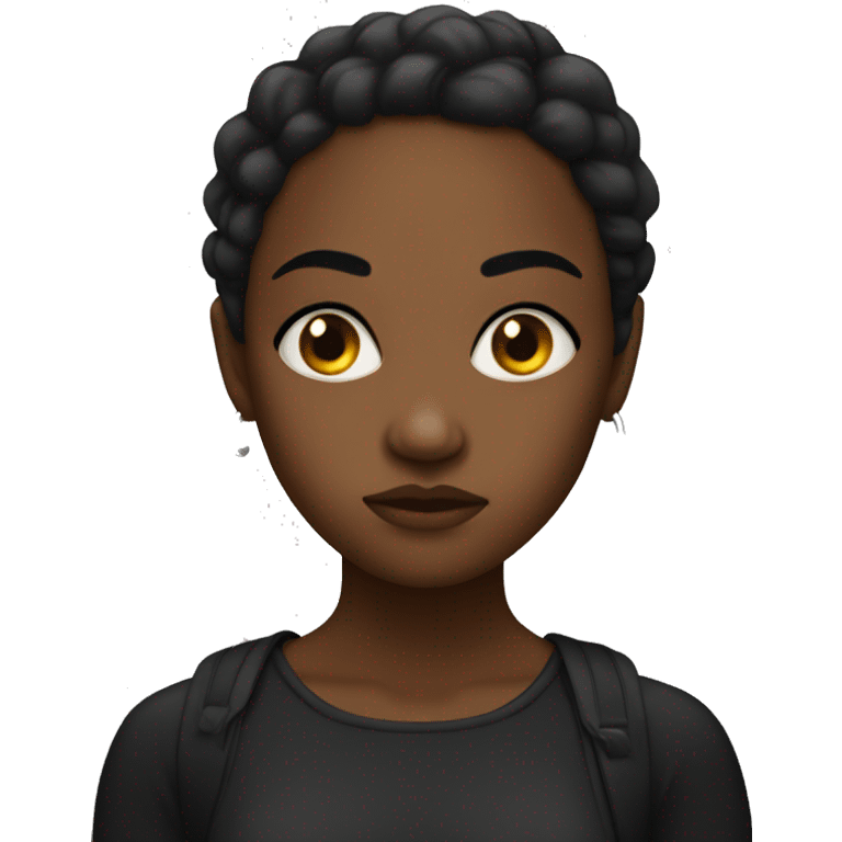 Mean mug black girl emoji