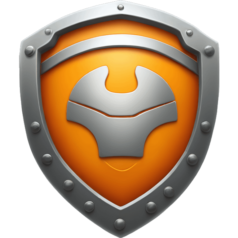 orange metal shield with car symbol in the middle emoji