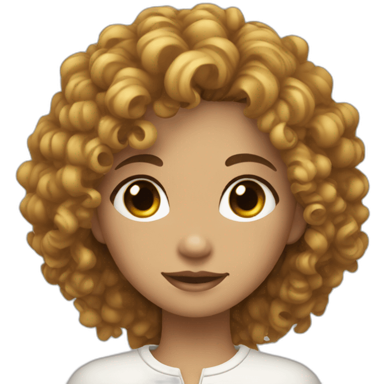 Girl Curly hair Loose clothing Wheat skin And a black collar  emoji