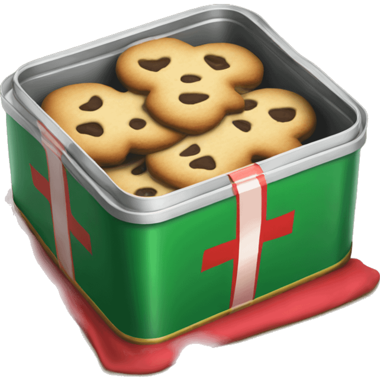 Christmas cookie tin emoji