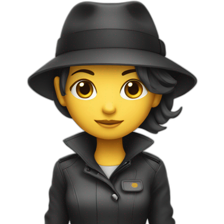 cute cool little spy girl emoji