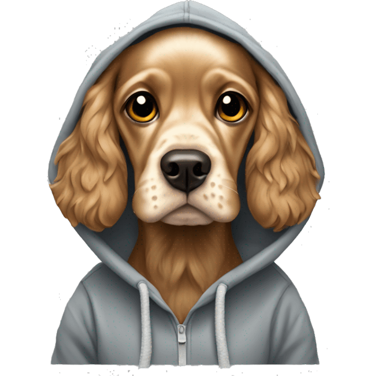 Cocker spaniel wearing a hoodie  emoji