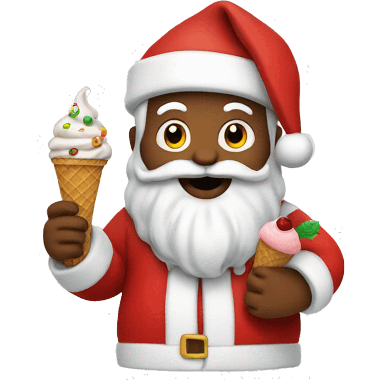 Santa eating ice cream emoji