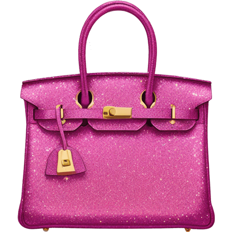 pink glitter Hermes birkin bag emoji