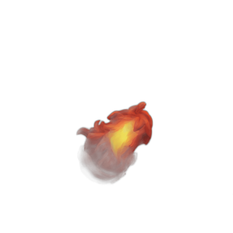 Game Icon with red fire ball with computer emoji