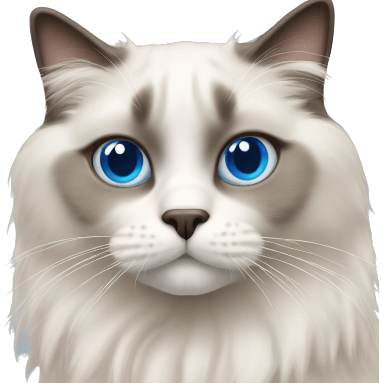 Ragdoll cat with blue eyes emoji