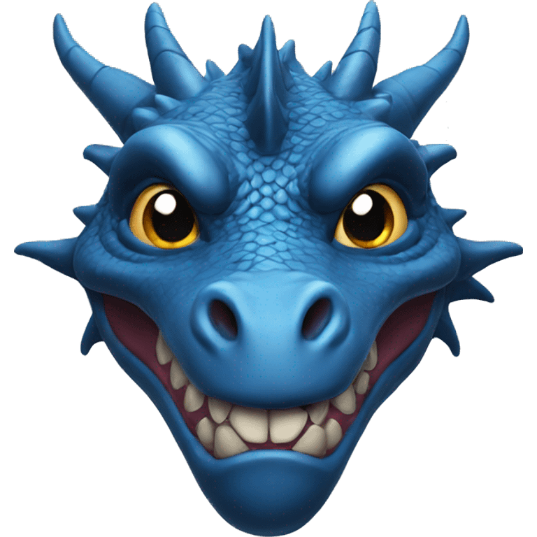 Blue dragon head realistic emoji