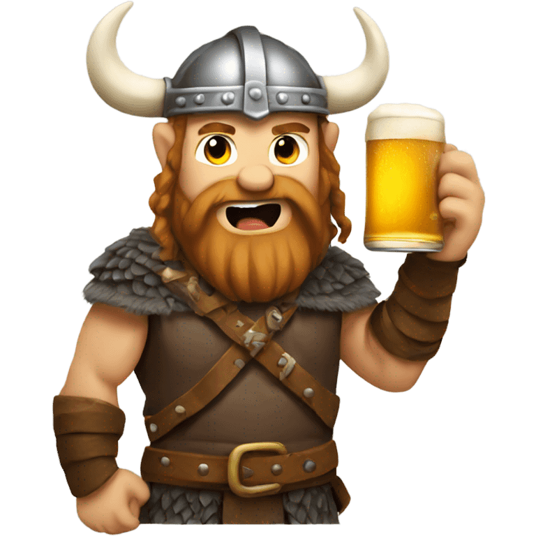 viking with beer emoji