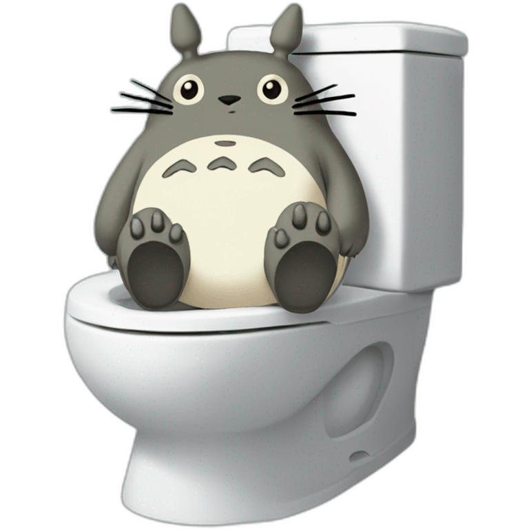 totoro sit on toilet emoji