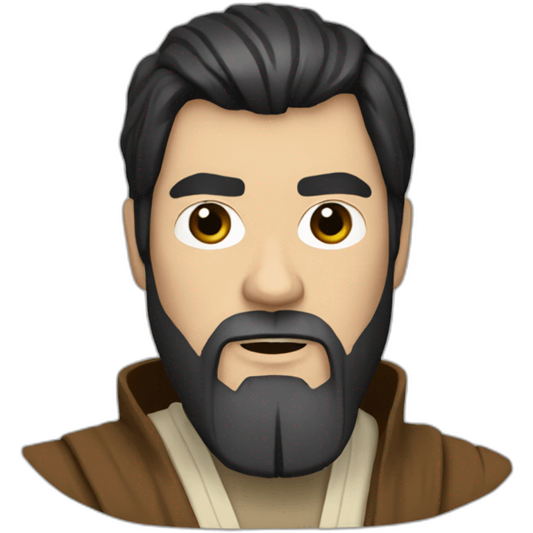 Obiwan Kenobi with black hair emoji