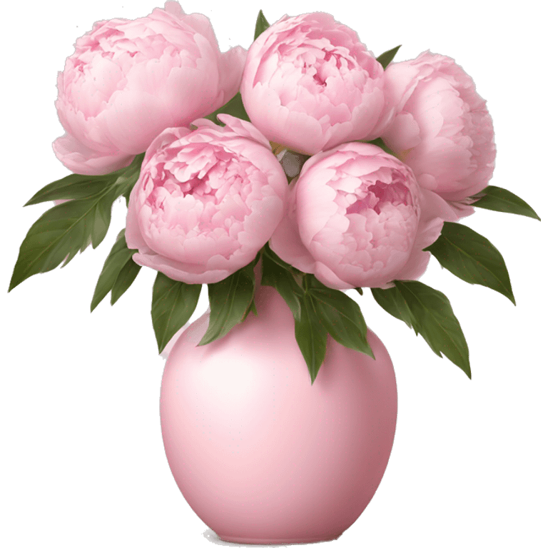 light pink peonies in light pink vase emoji