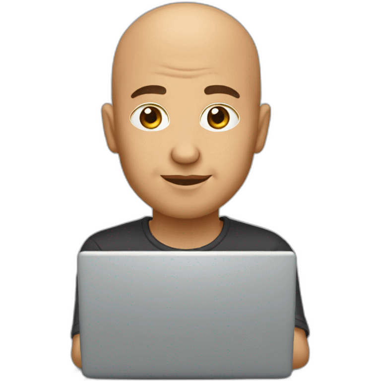 bald-brown-designer-behind-laptop emoji