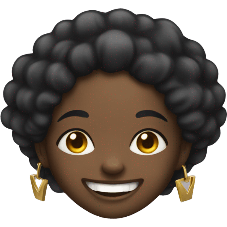 Black girl smiling with a gold grill emoji