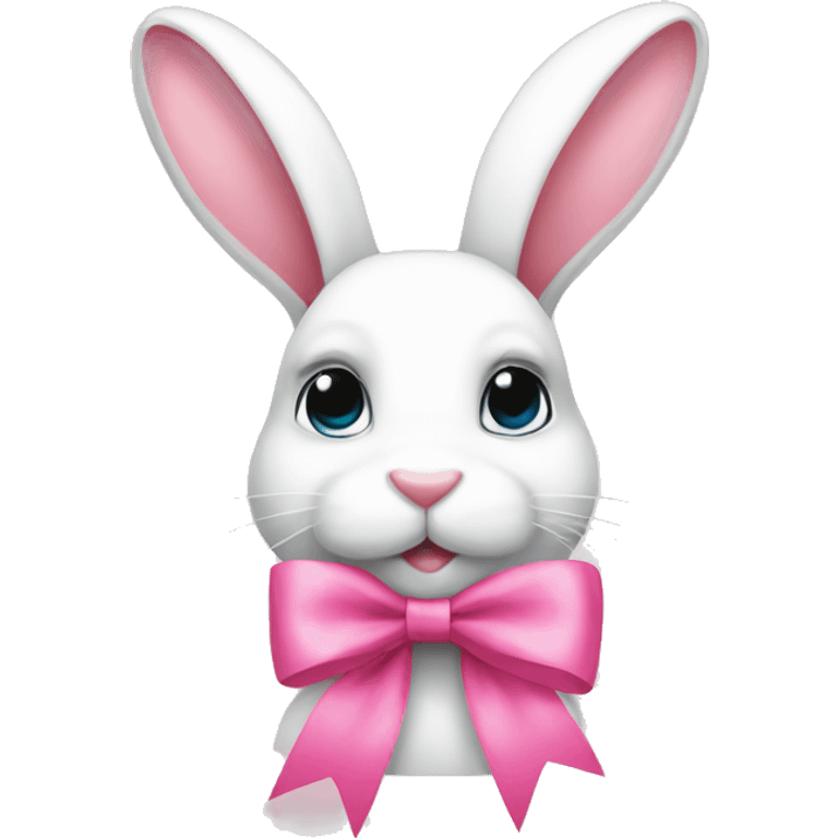 pink bow on bunny emoji